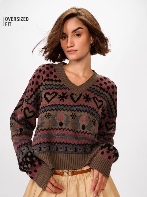 Knitted Sweater: Auburn